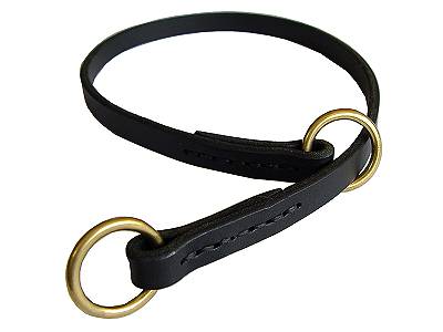 Schutzhund dog colar - Silent leather training choke collar